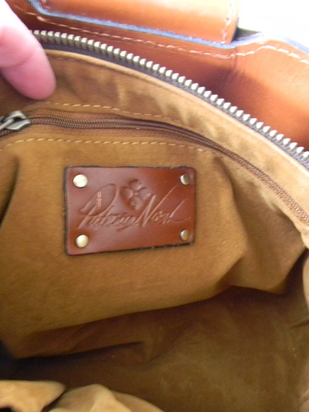 PATRICIA NASH TAN BROWN EMPOLI MEDIUM SMOOTH LEATHER SATCHEL/CROSSBODY RING - Picture 10 of 11